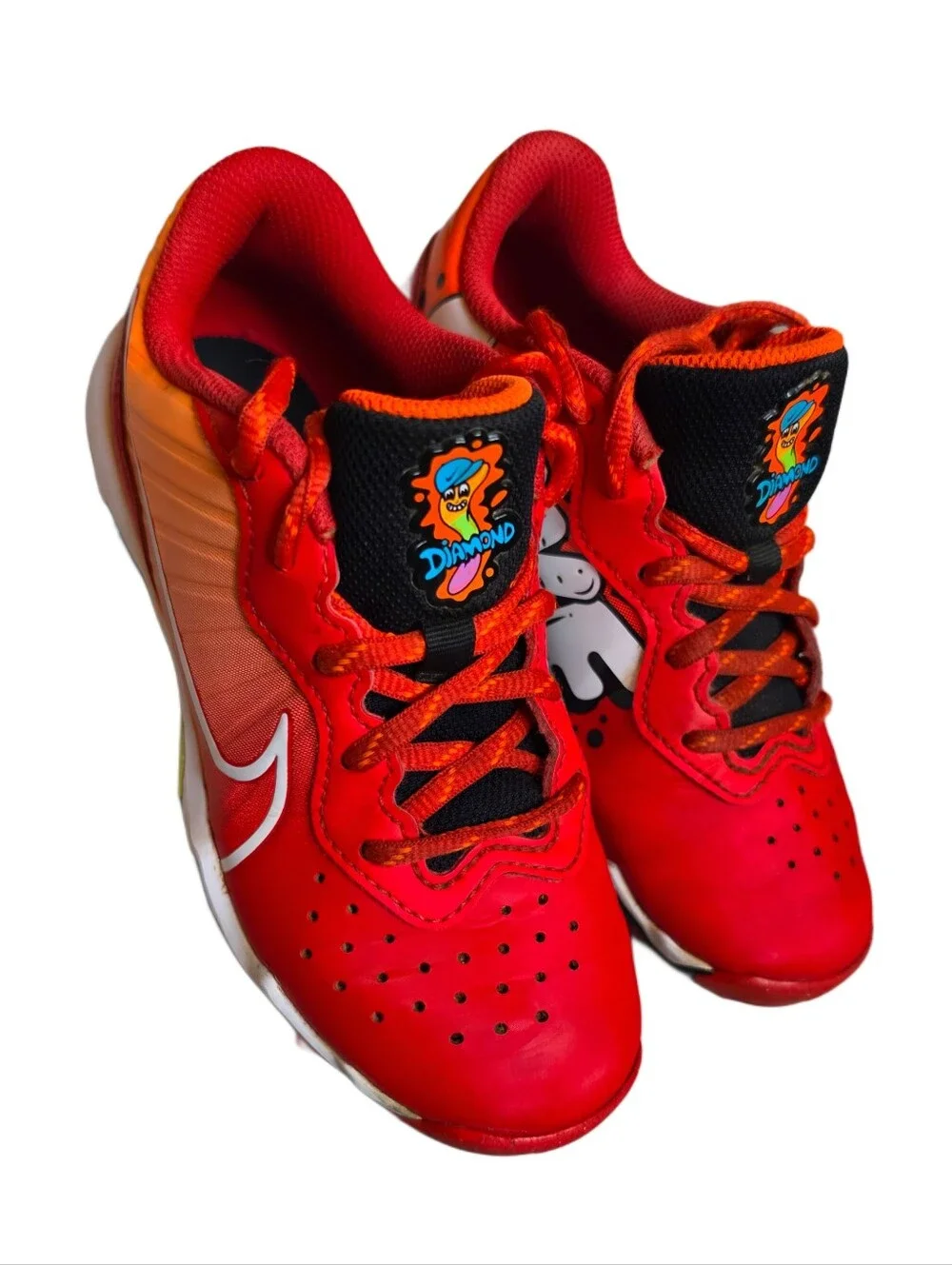 Nike Kids Red & Orange Soccer Cleats with White Swoosh